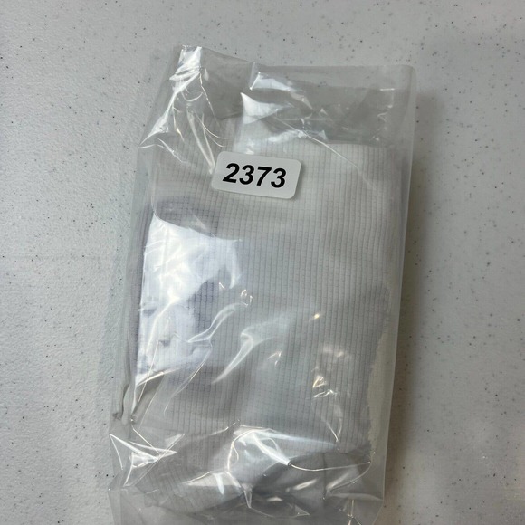 Ganni Bright White Tank Crop Top Large Prince Edition Active Mesh Asymmetric Hem - Picture 11 of 11